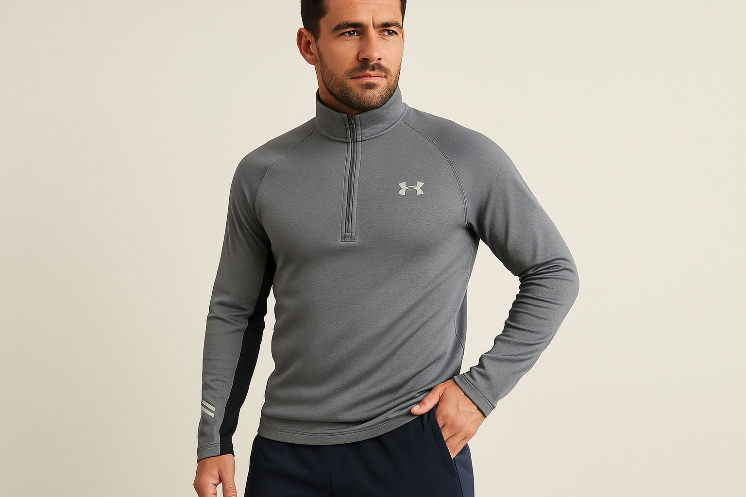 Look 2: Sudadera Under Armour con pants azul marino - Estilo sporty casual