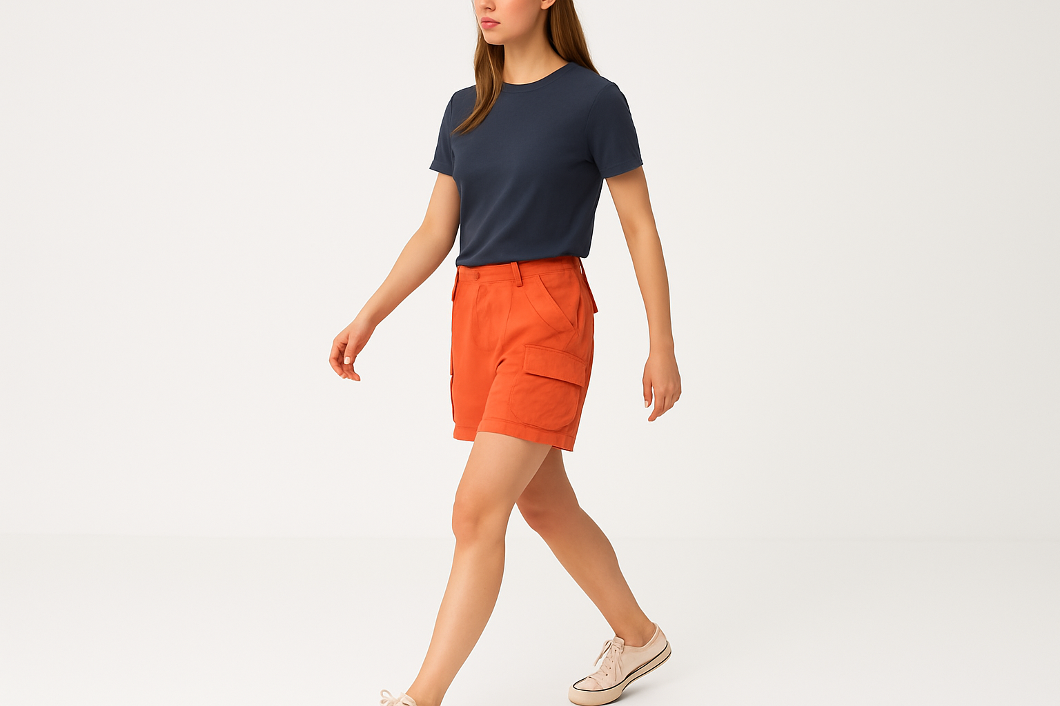 Look 2: Veraniego con camiseta azul marino