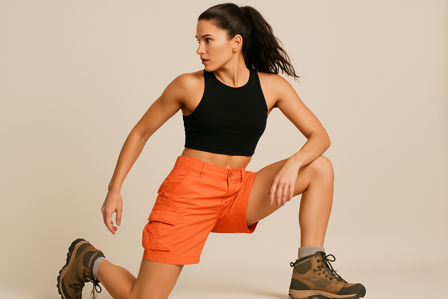 Look 3: Aventurero con crop top negro
