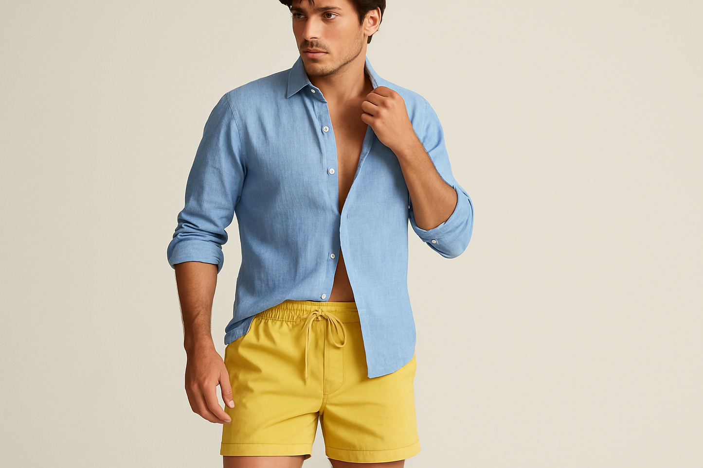 Look 3 - Camisa de lino azul claro