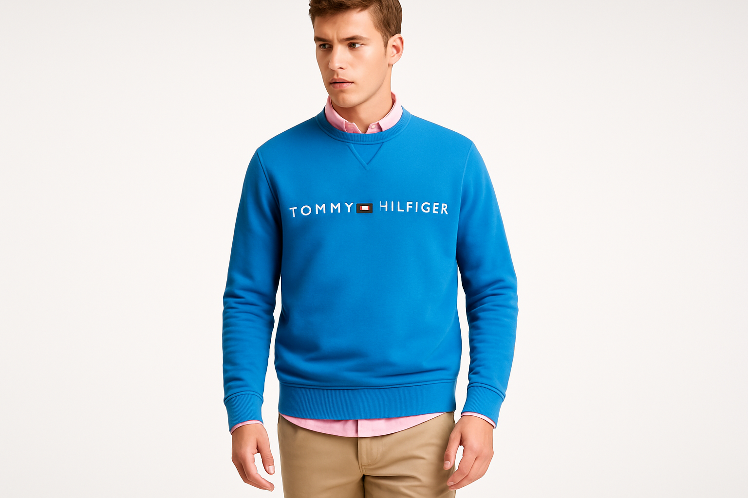 Look 3 - Con camisa rosa por debajo, pose caminando