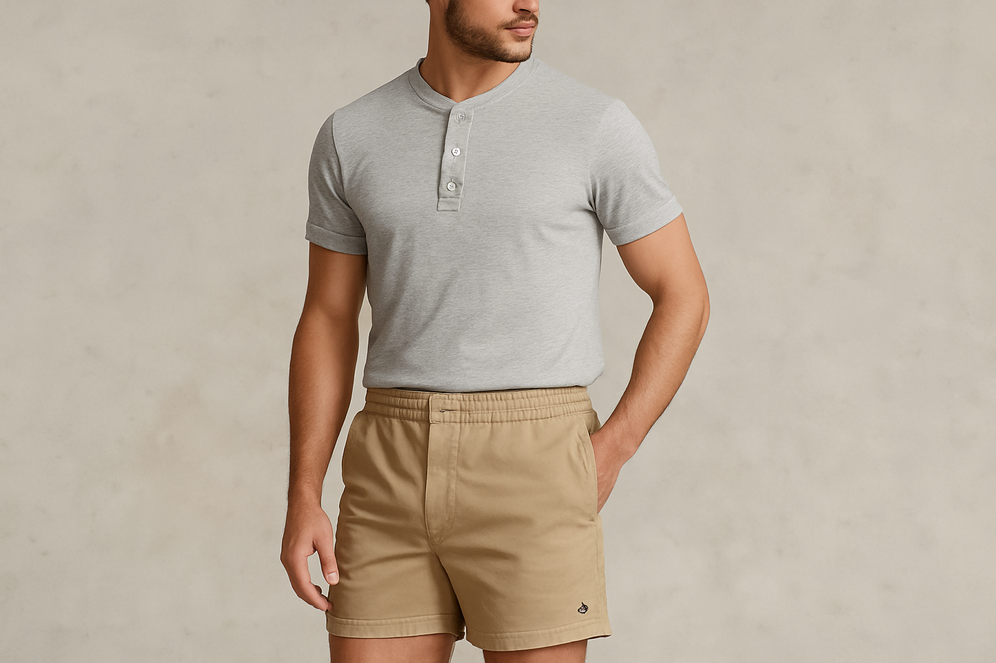 Look 3 - Henley gris con mangas enrolladas