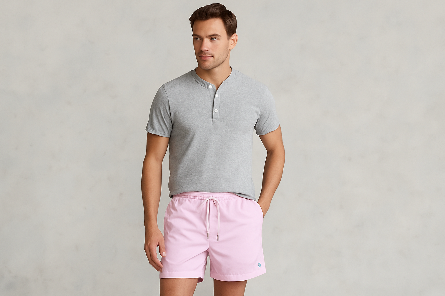 Look 3 - Henley gris con mangas enrolladas