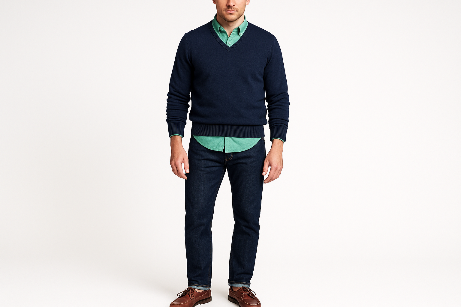 Look 3 - Layered con sweater y boat shoes