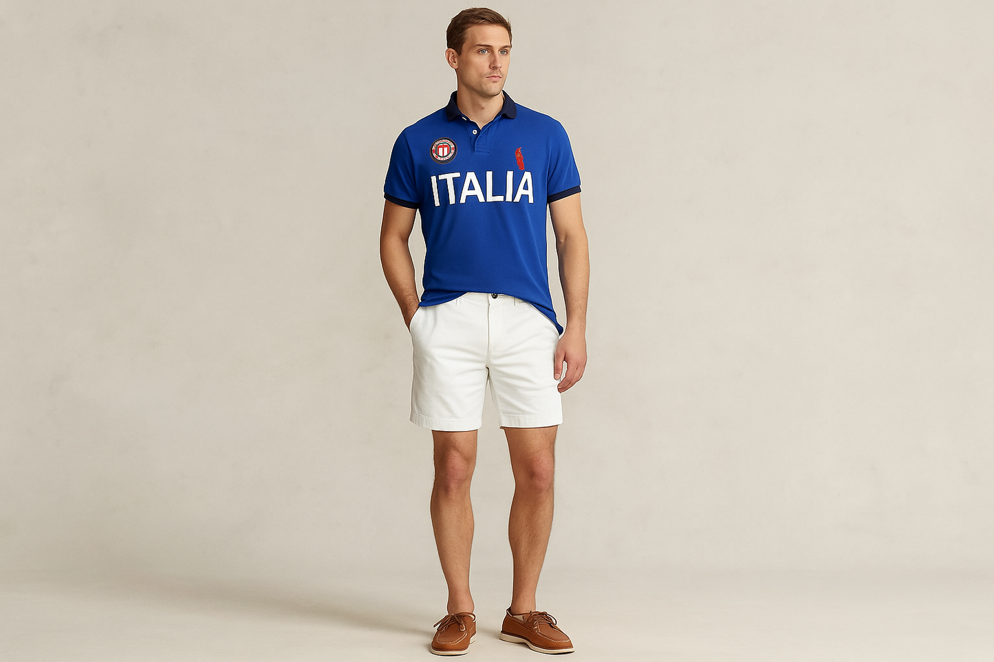 Look 3: Polo Italia de segunda mano con shorts blancos - Estilo summer preppy