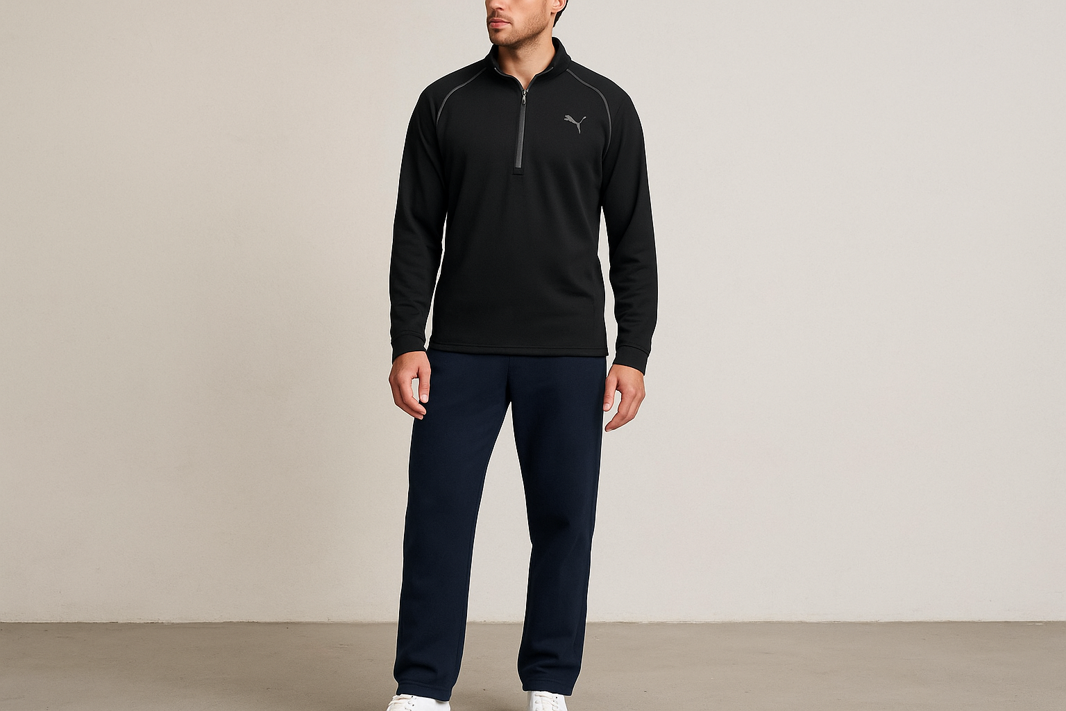 Look 3: Sudadera Puma con pants azul marino - Estilo athleisure