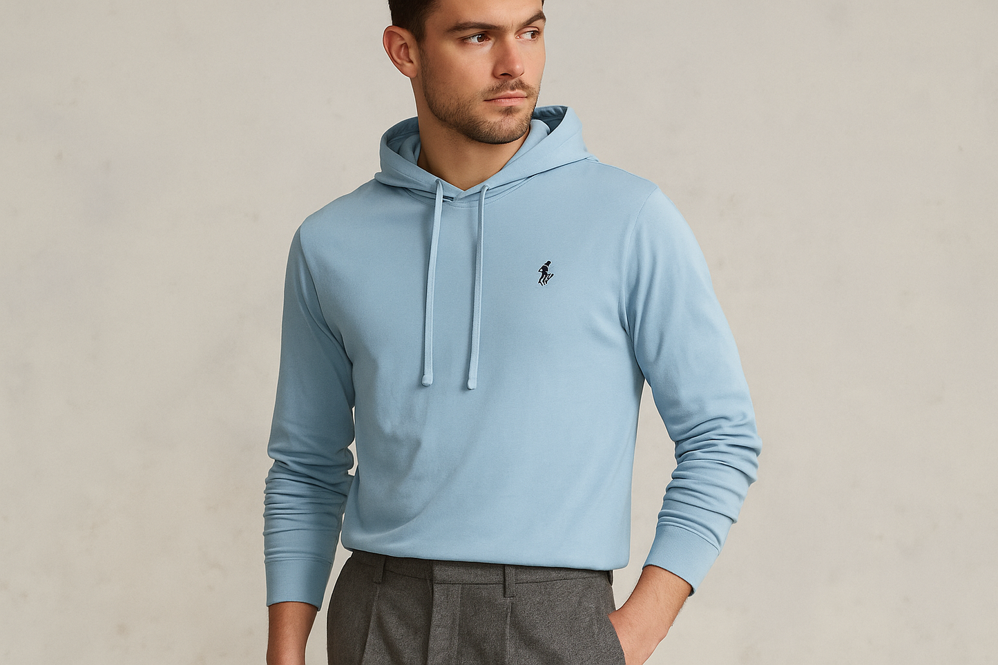 Look 4: Hoodie Polo Ralph Lauren con pantalones de lana - Estilo elevated casual