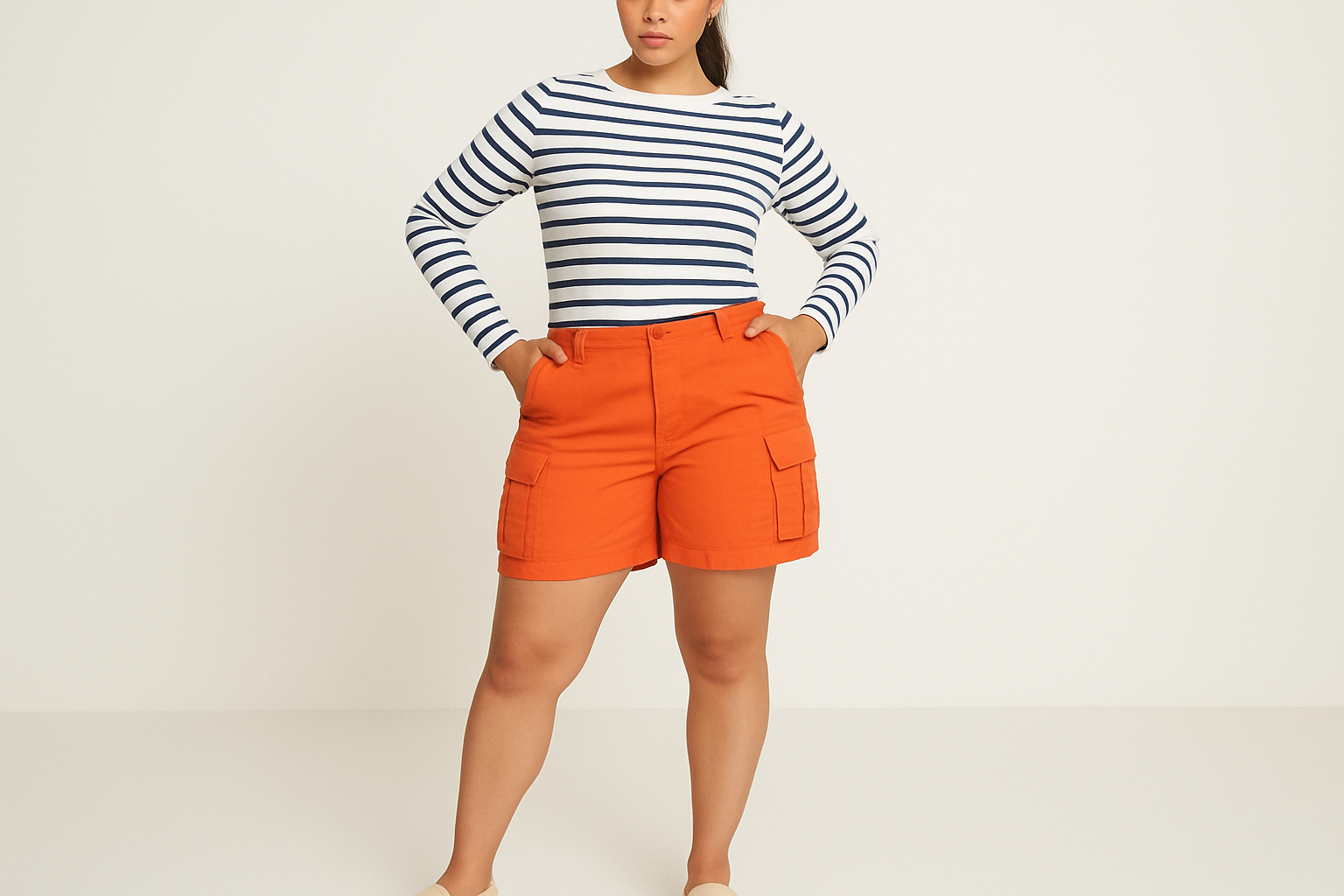 Look 4: Preppy con camisa a rayas