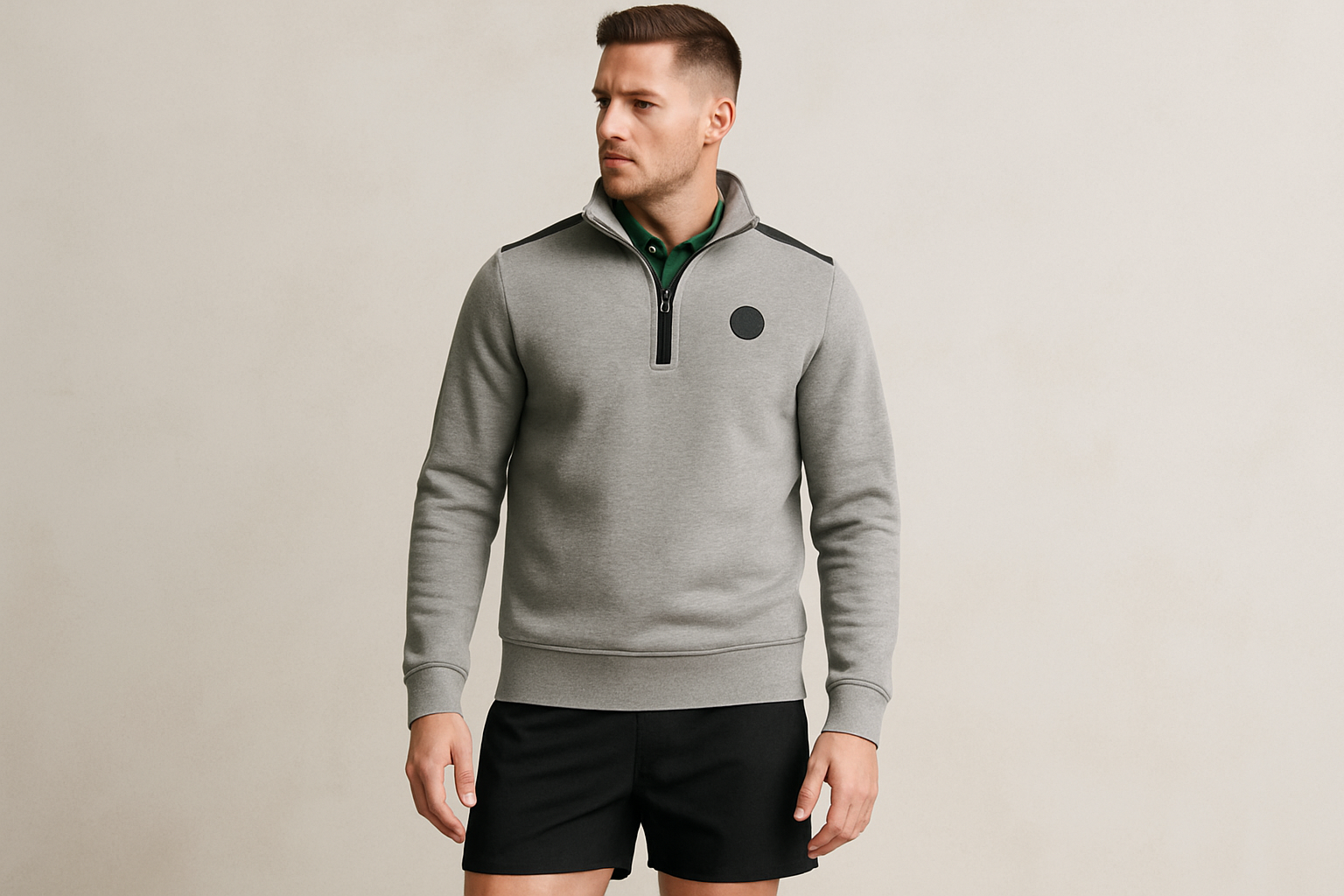 Look 4: Sudadera con shorts negros - Estilo gym casual