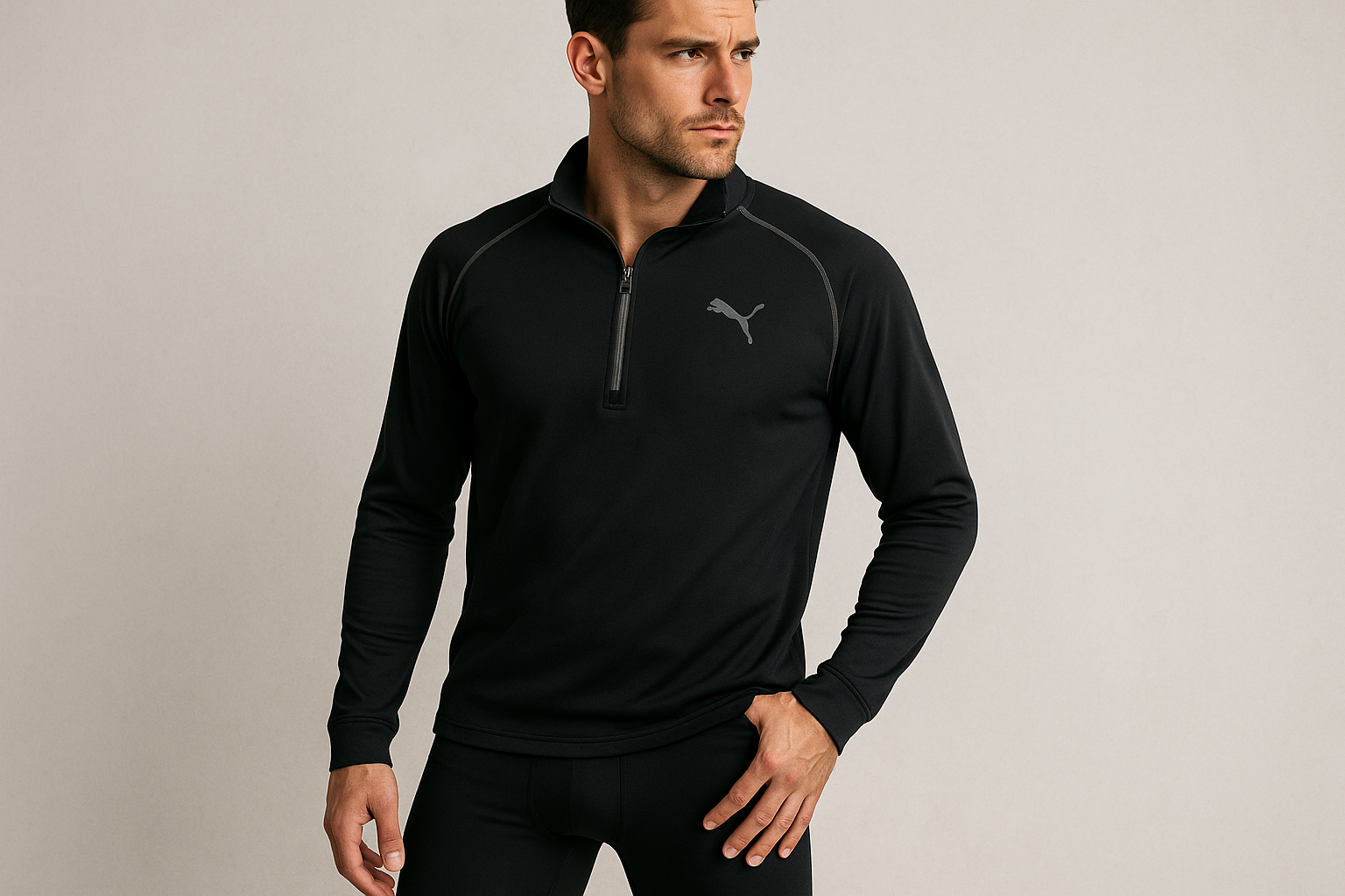 Look 4: Sudadera Puma con leggings negros - Estilo gym workout