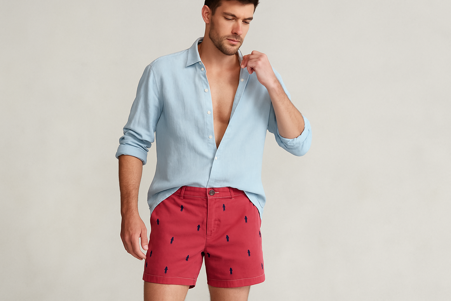 Look 5 repetido - Camisa azul claro