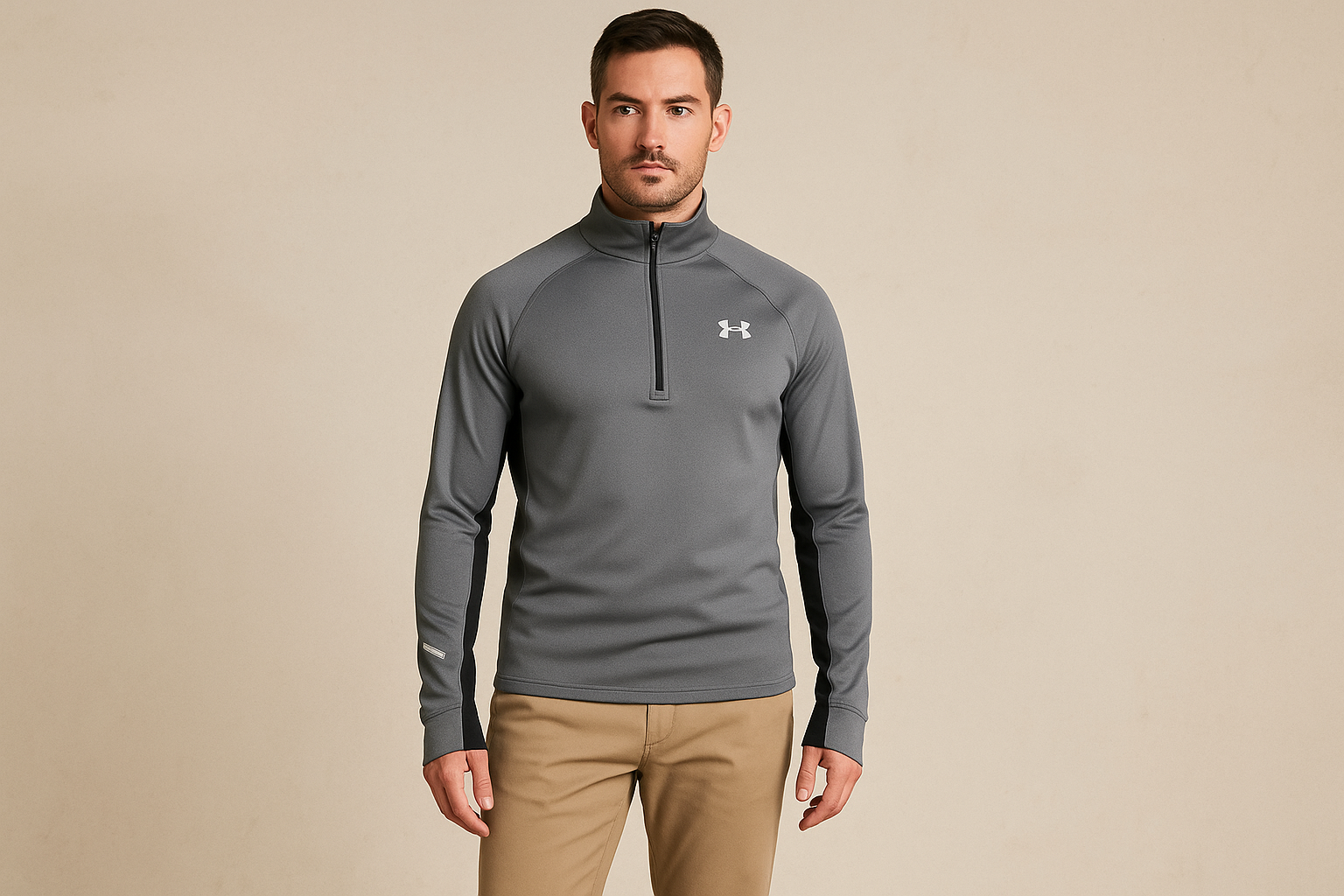 Look 5: Sudadera Under Armour con chinos caqui - Estilo smart casual