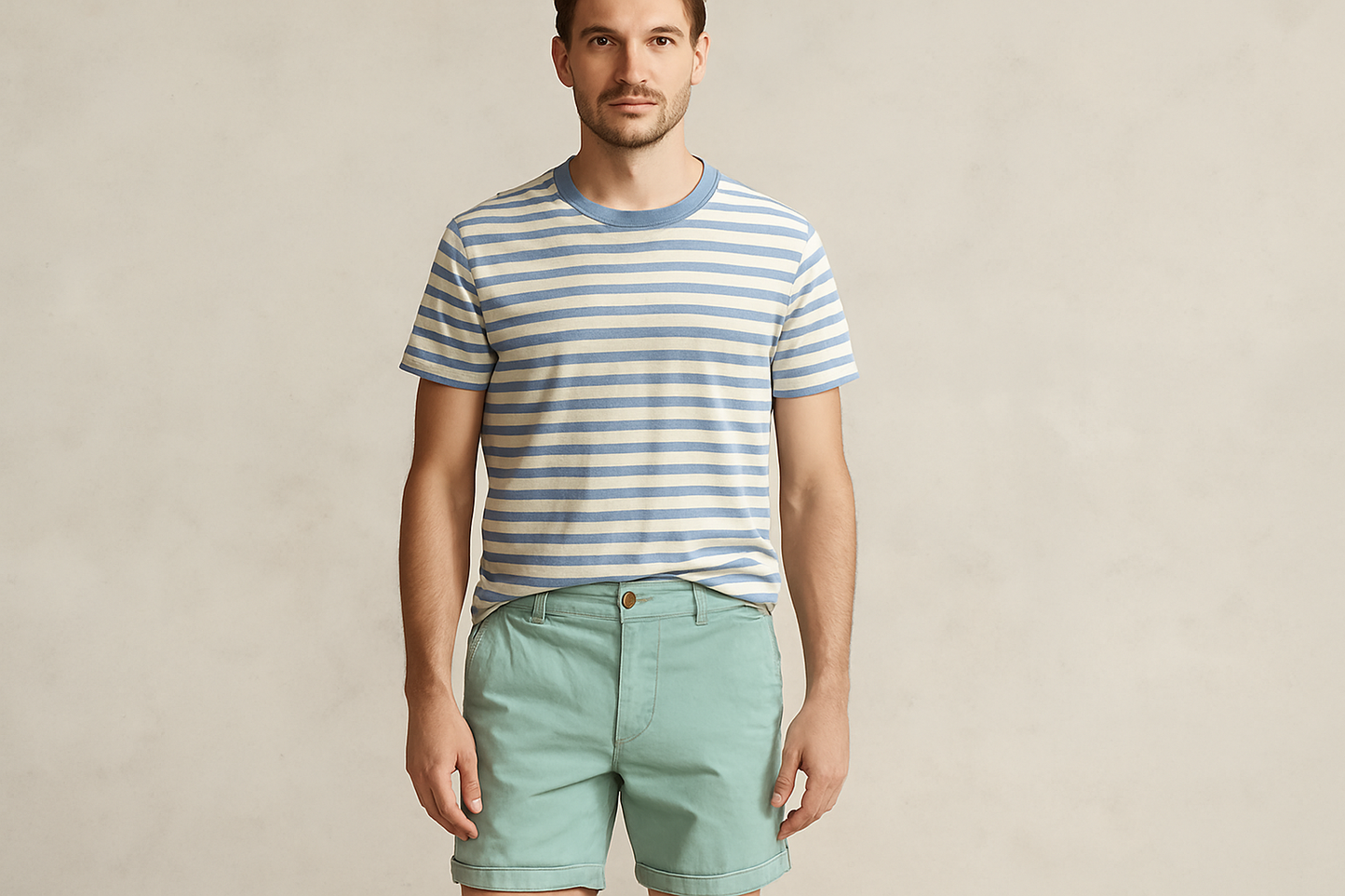 Look 6 - Camisa a rayas azul y blanco