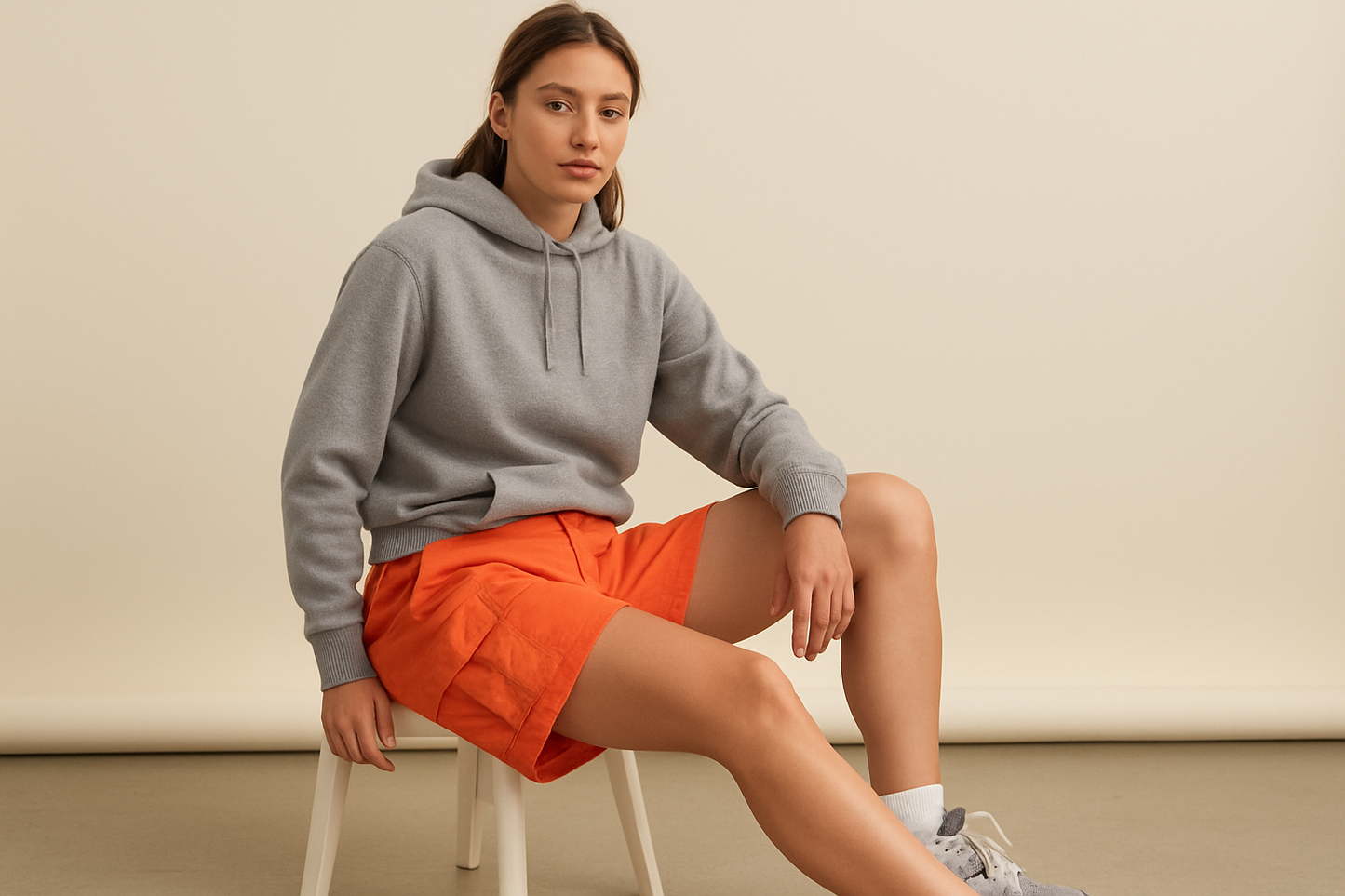 Look 6: Deportivo con hoodie gris