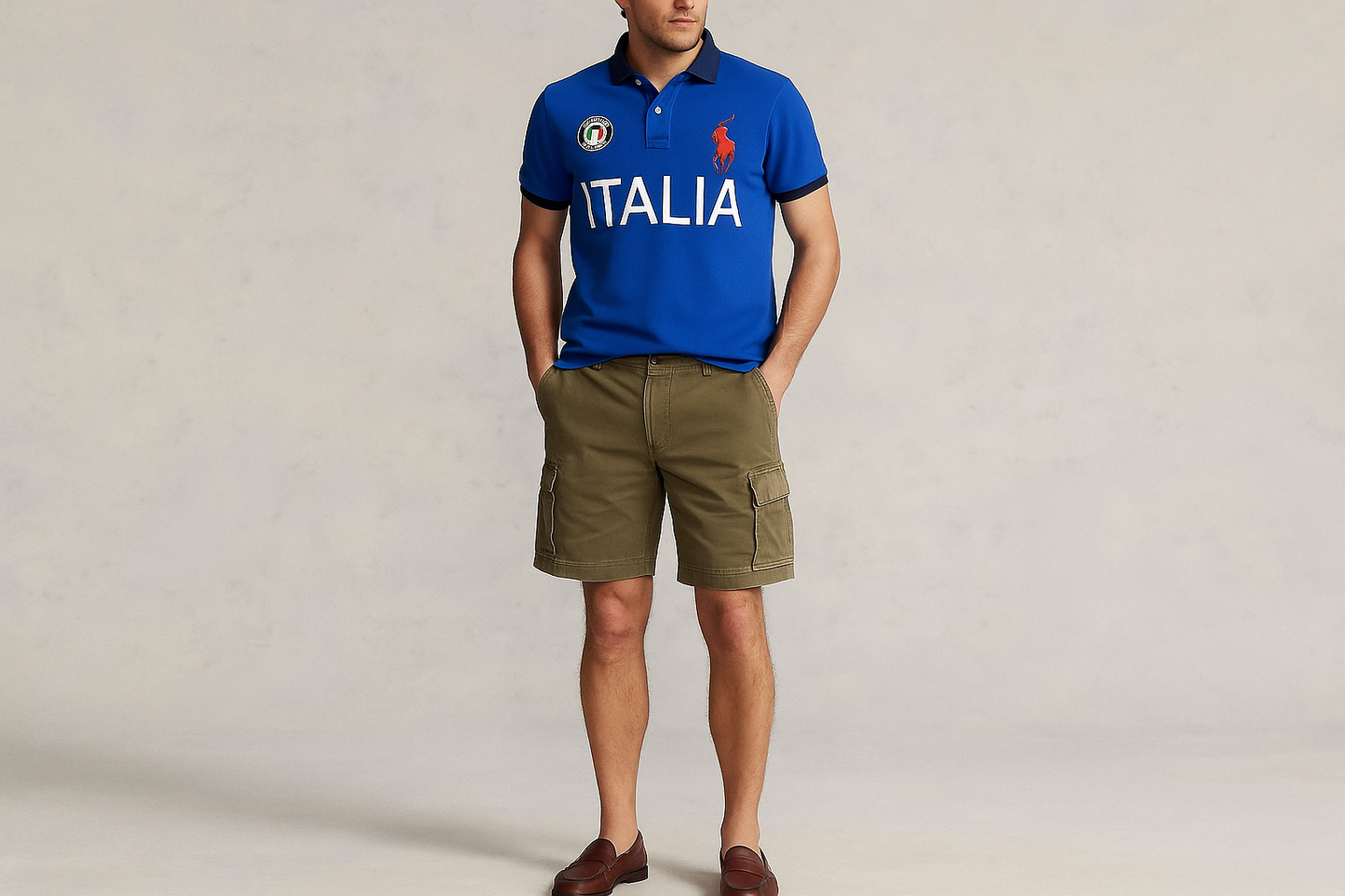 Look 6: Polo Italia de segunda mano con cargo shorts - Estilo sophisticated preppy