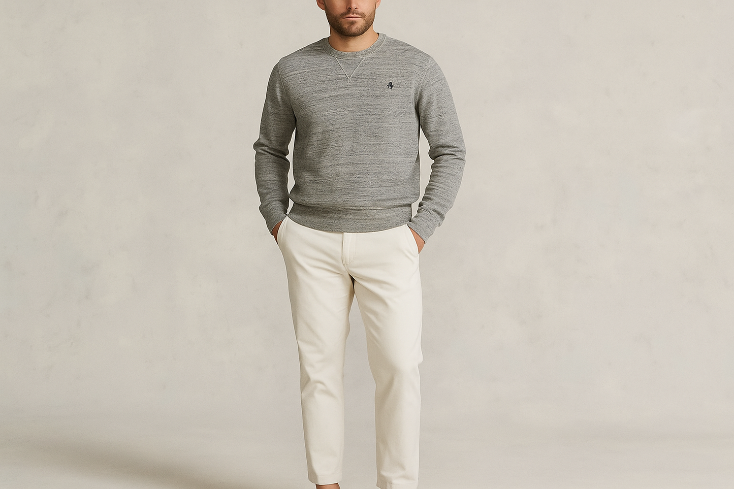Look 6: Suéter Polo con chinos blancos - Estilo sophisticated preppy