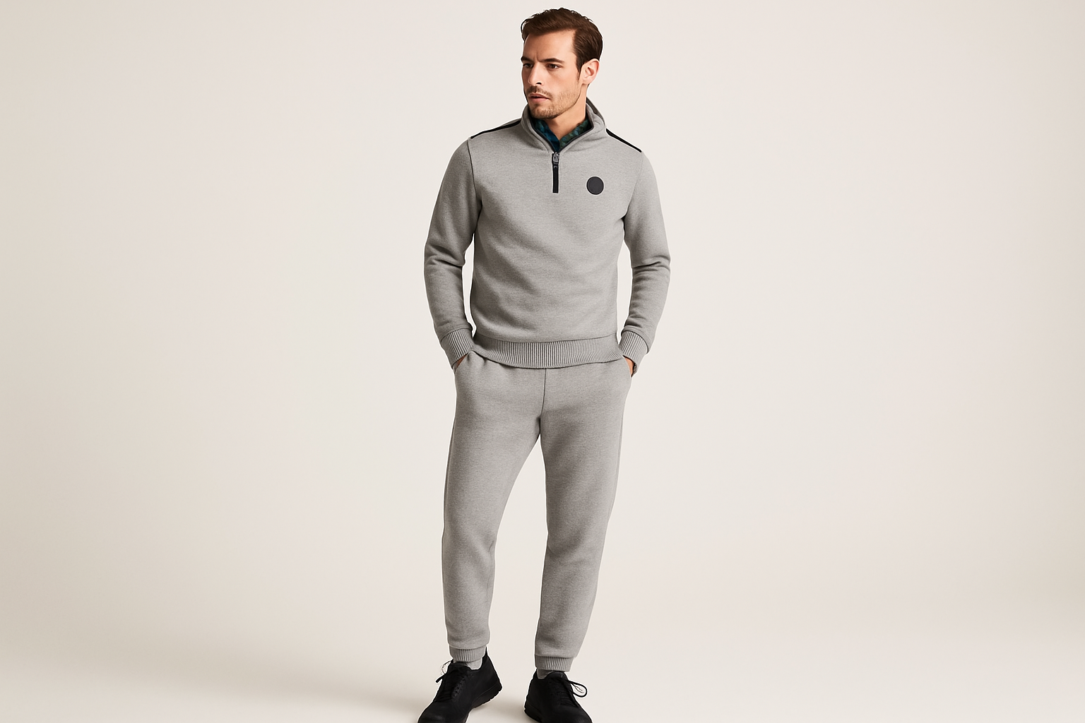 Look 6: Sudadera con pants grises - Estilo athleisure
