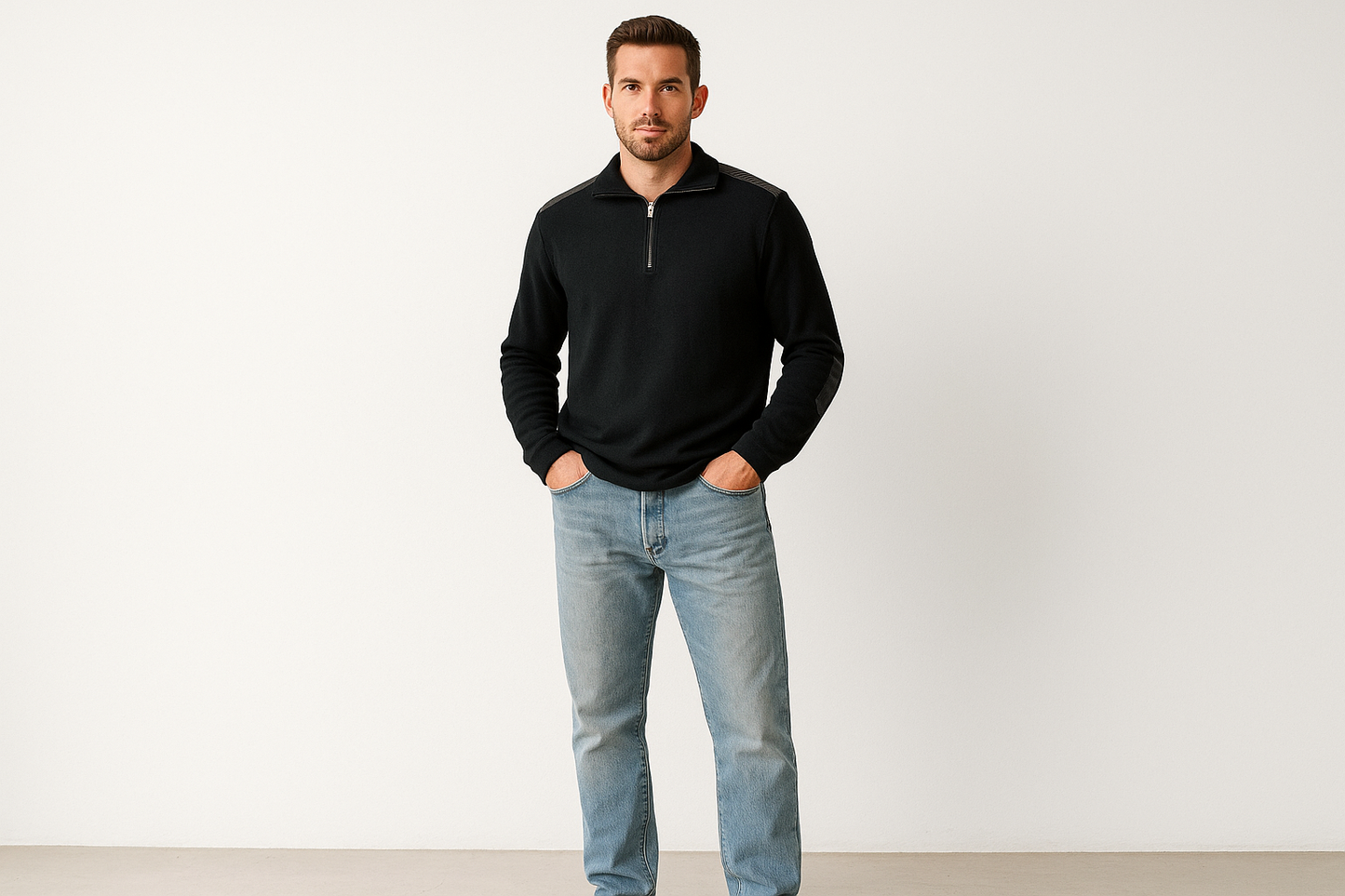 Look 6: Sudadera negra con jeans claros - Estilo weekend casual