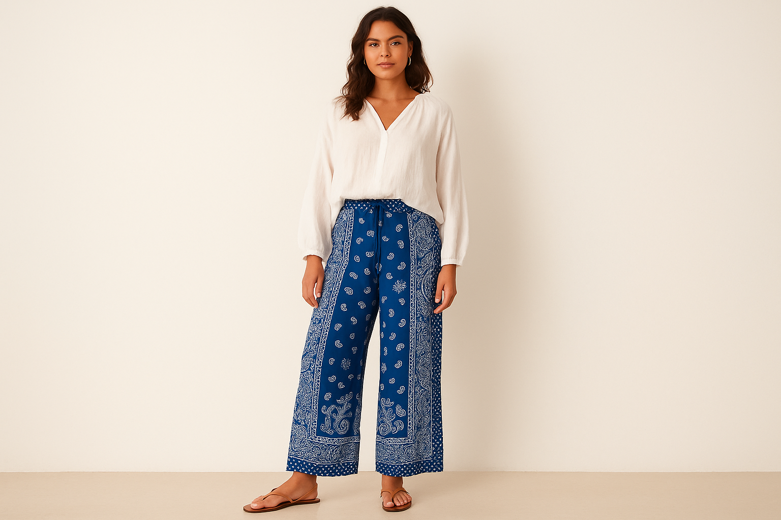 Look bohemio casual con blusa fluida