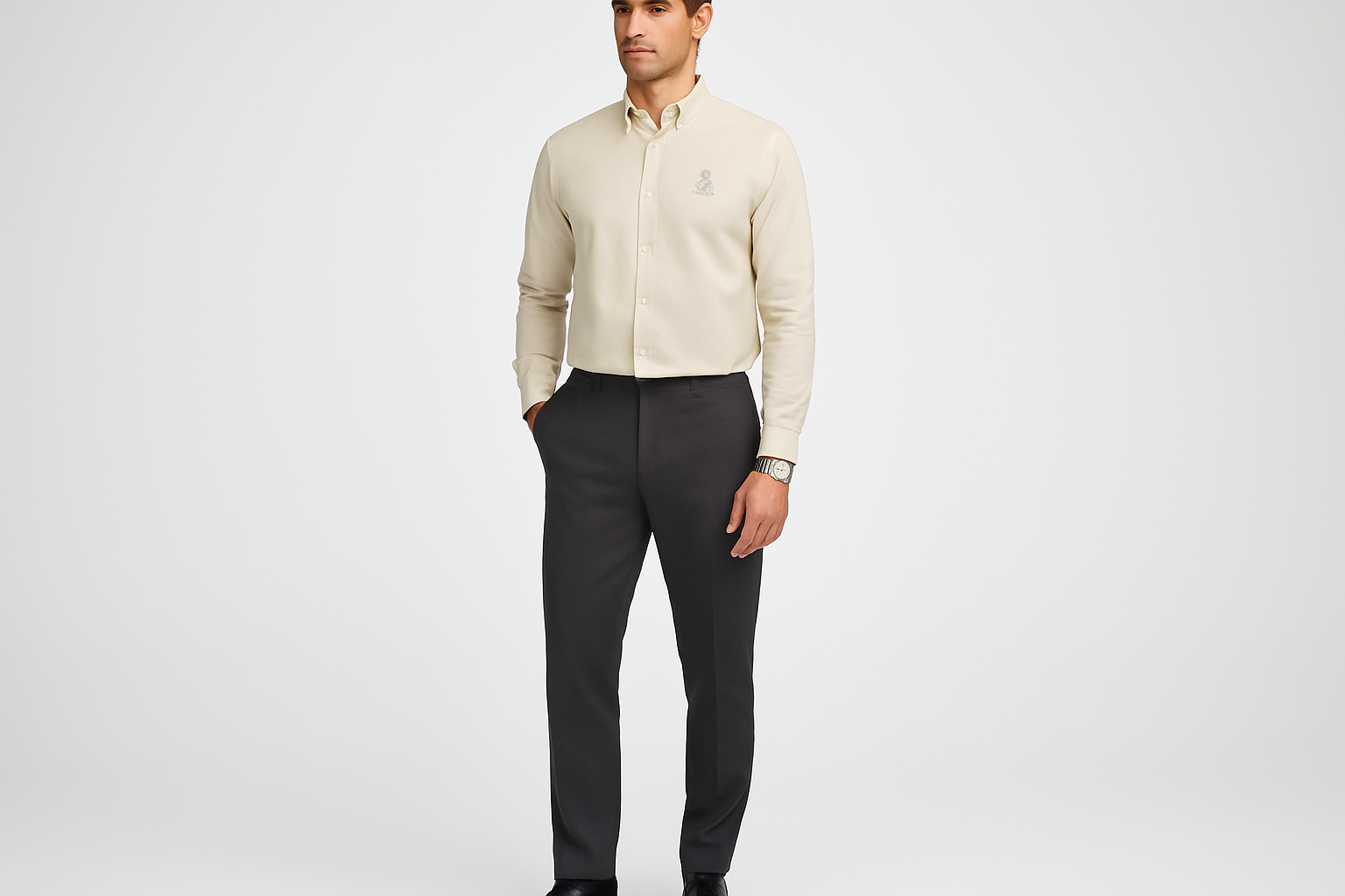 Look business casual Psycho Bunny Oxford kaki claro
