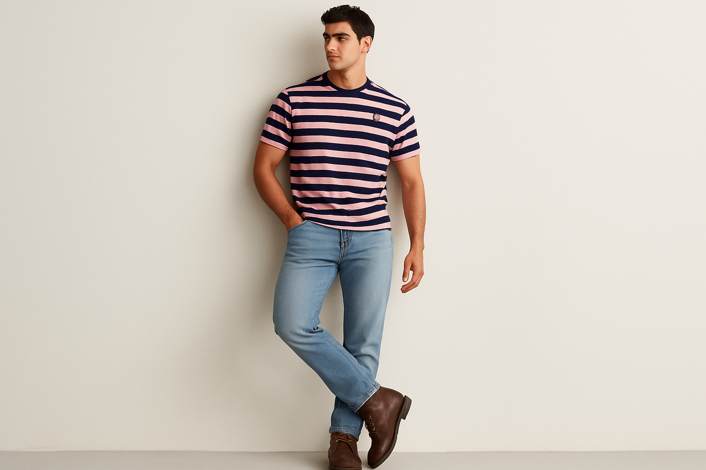 Look casual con jeans claros y botas