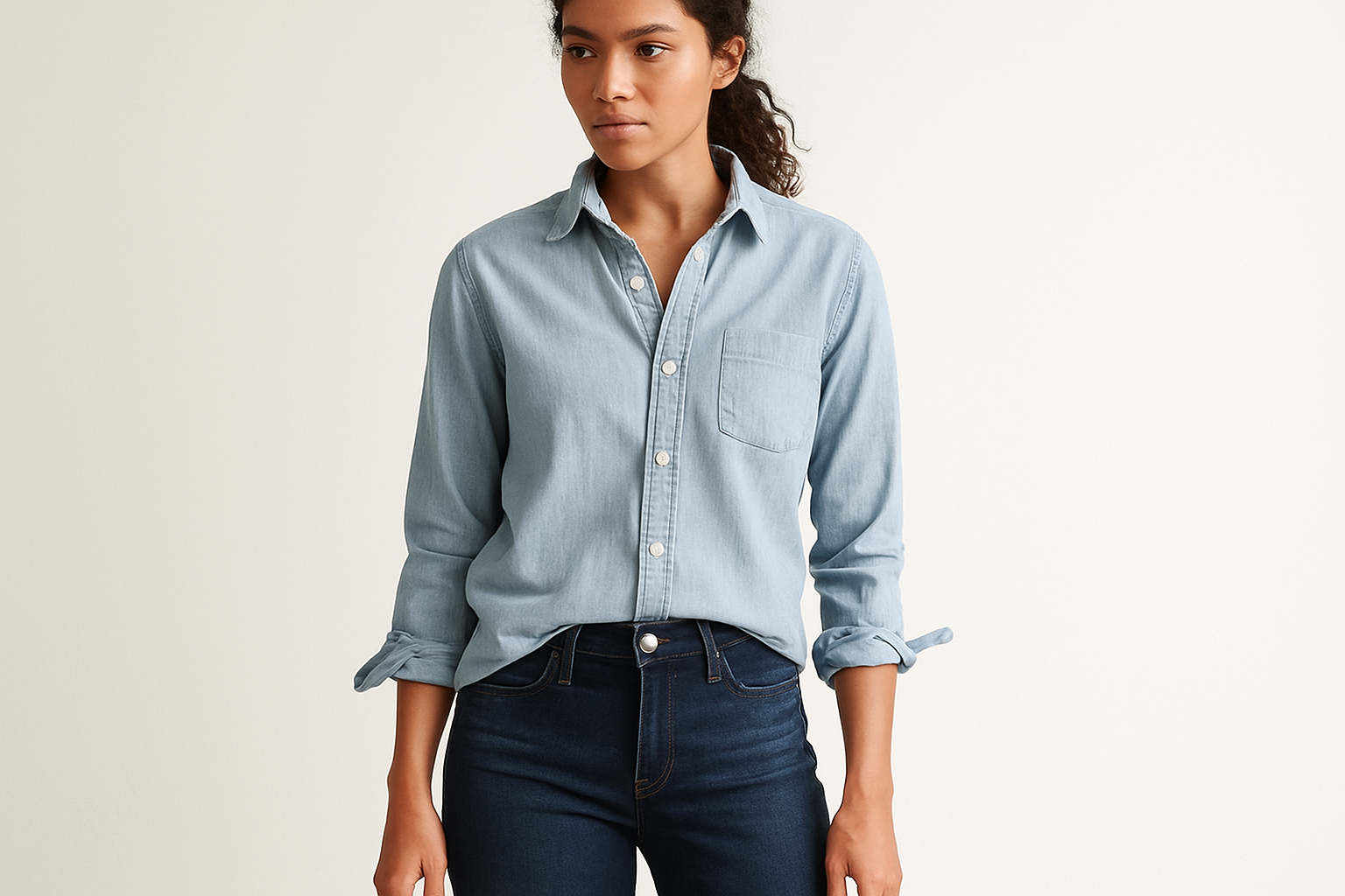 Look casual con jeans oscuros