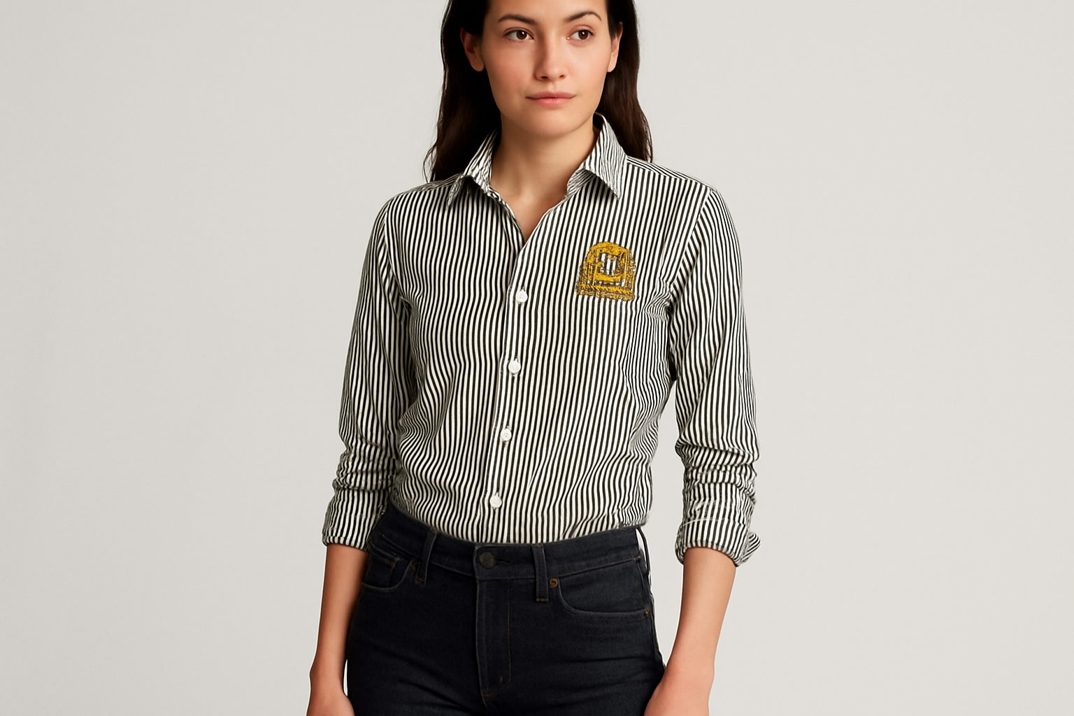 Look casual con jeans oscuros