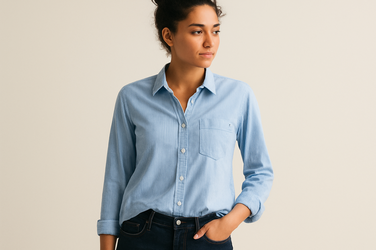 Look casual con jeans oscuros