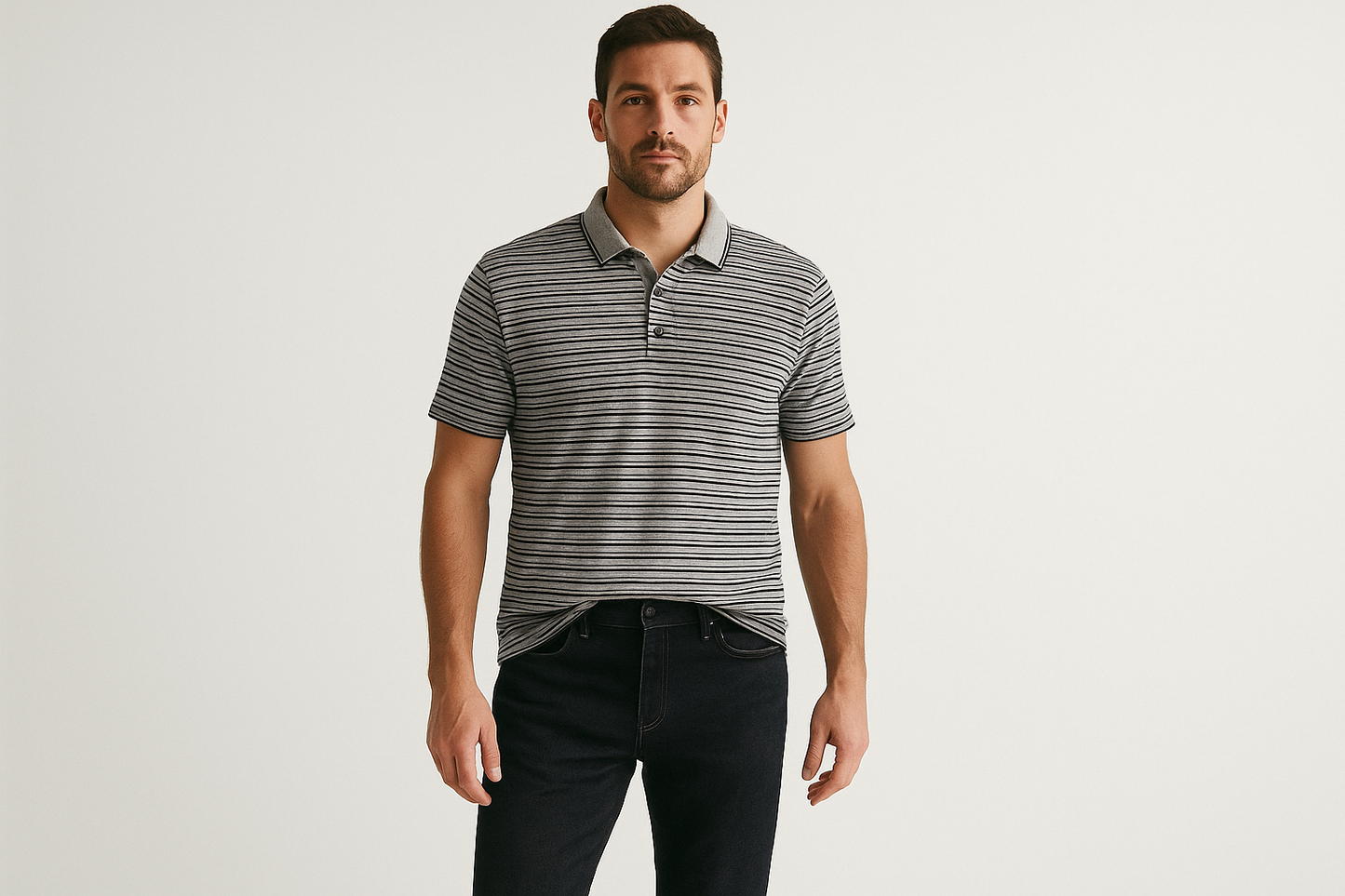 Look casual con jeans oscuros