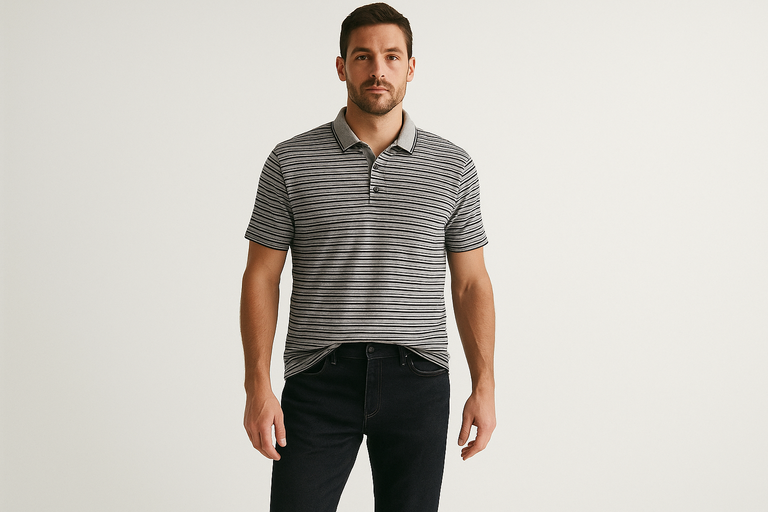 Look casual con jeans oscuros