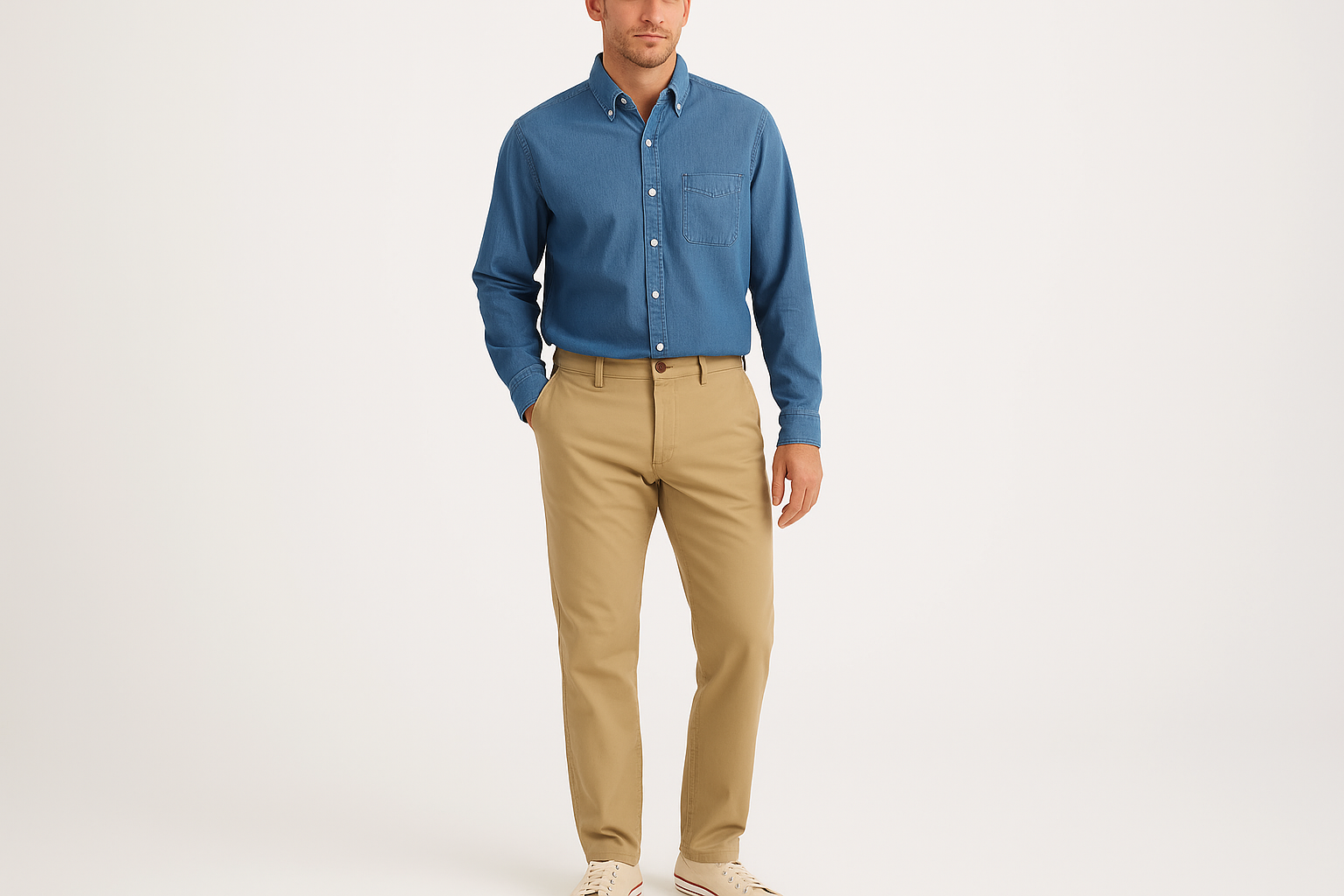 Look casual de fin de semana con camisa denim