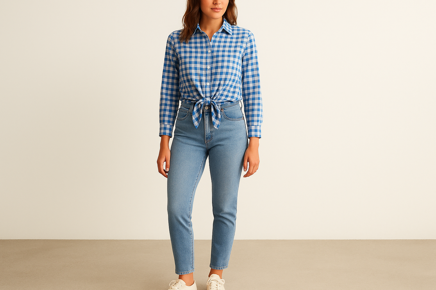 Look casual de fin de semana con nudo frontal