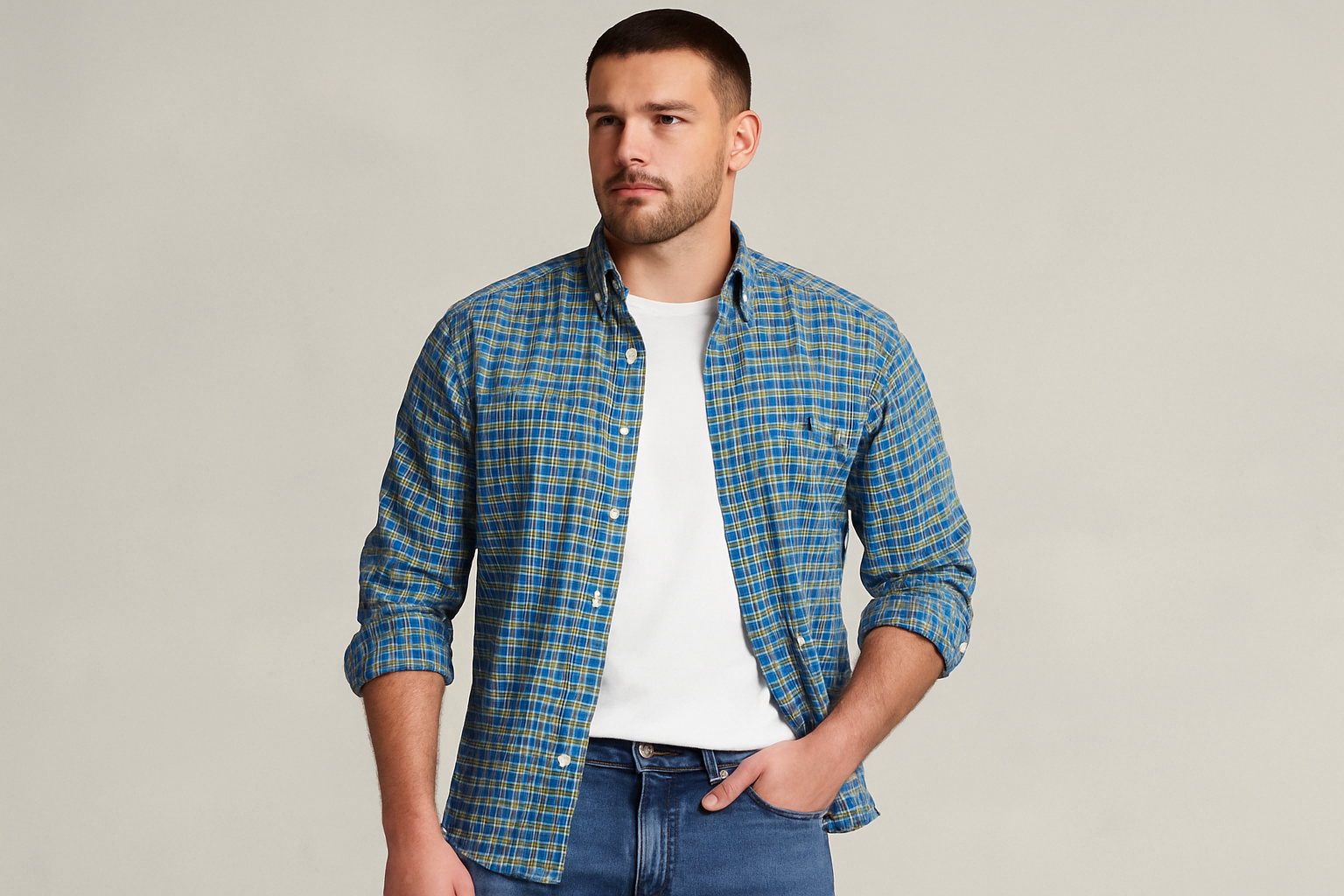 Look casual desabrochado