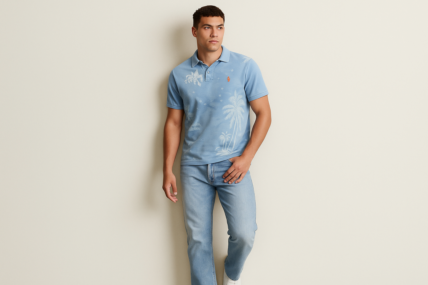 Look casual relajado con jeans claros