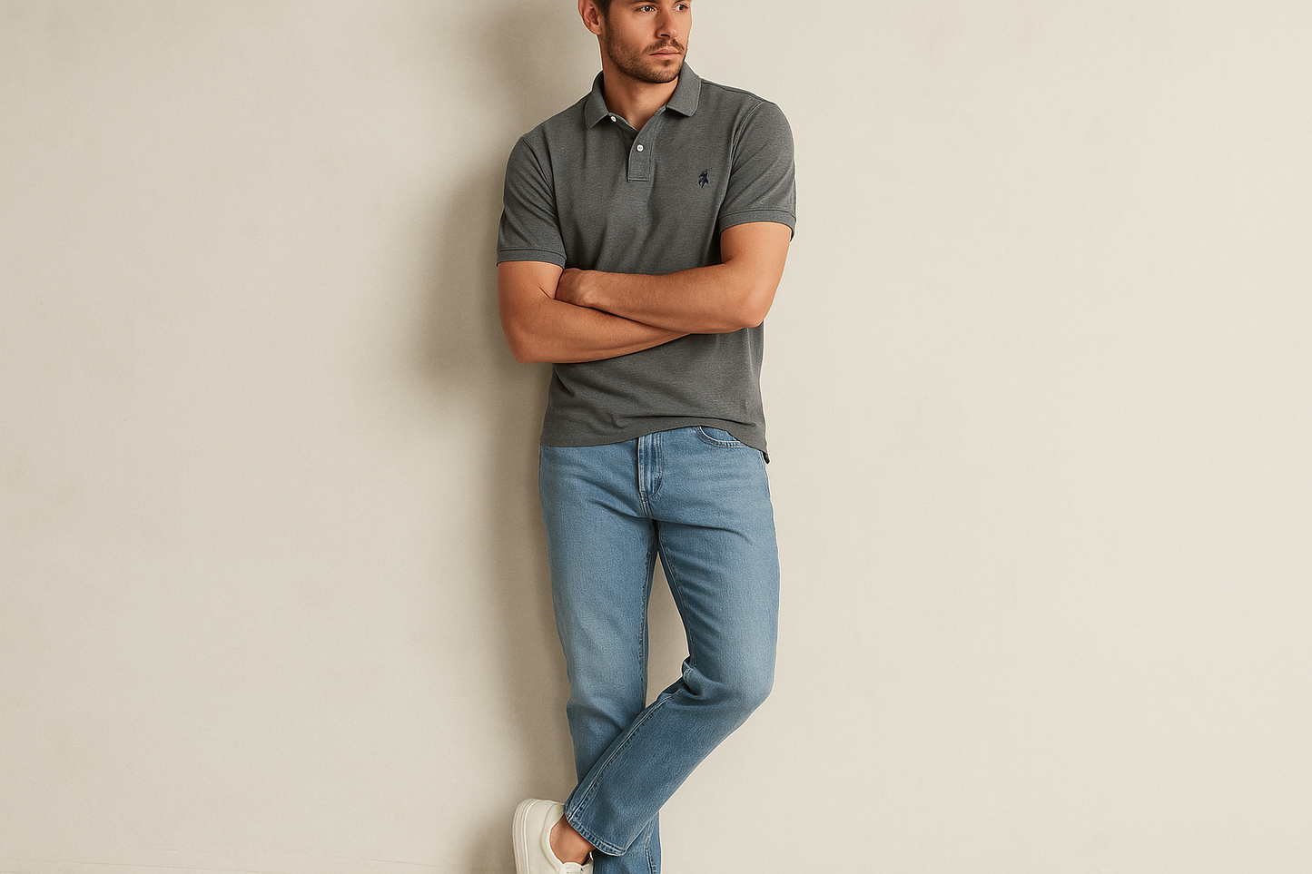 Look casual relajado con jeans claros