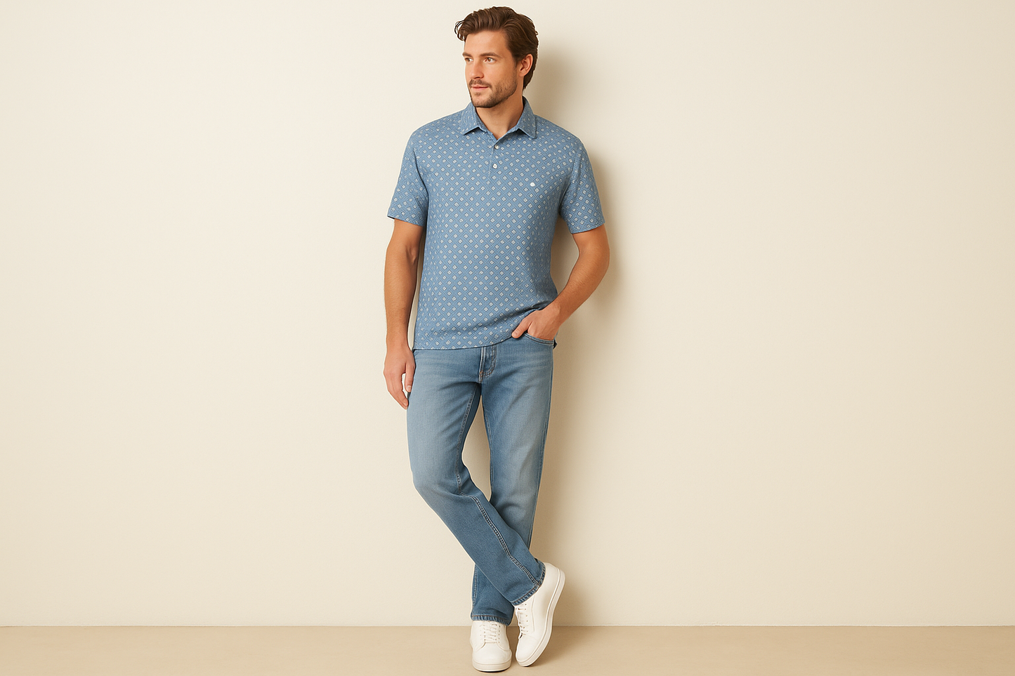 Look casual relajado con jeans claros