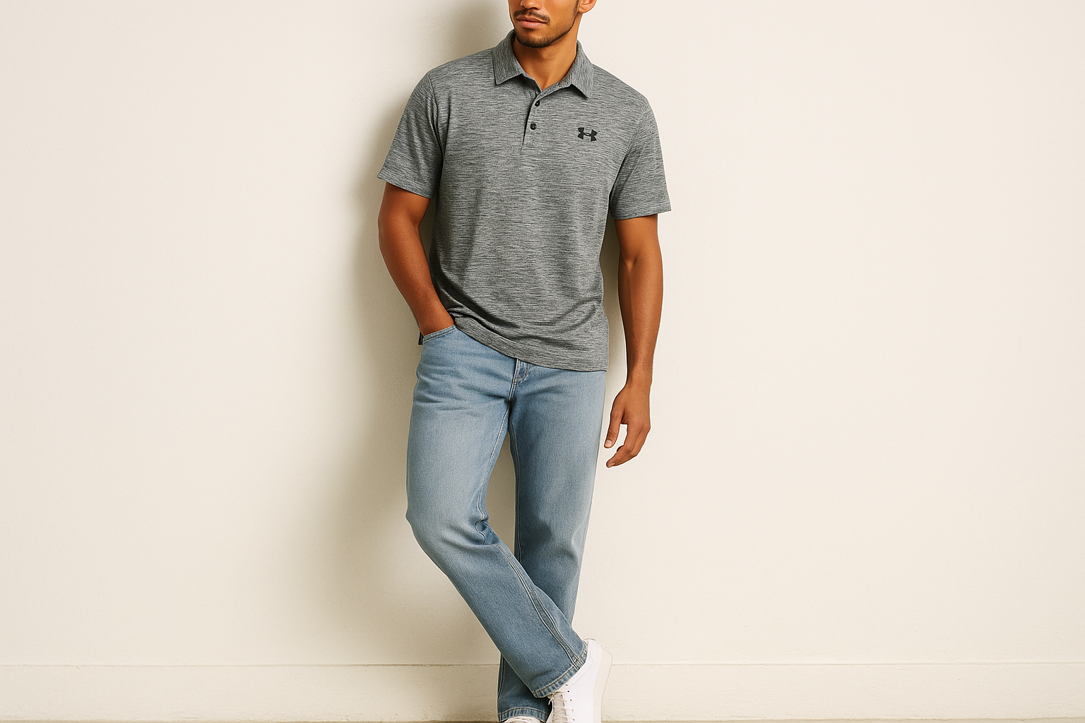 Look casual relajado con jeans claros