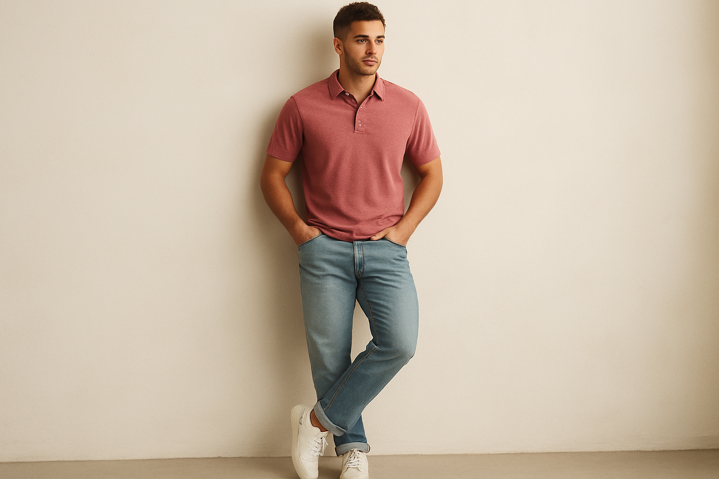 Look casual relajado con jeans claros