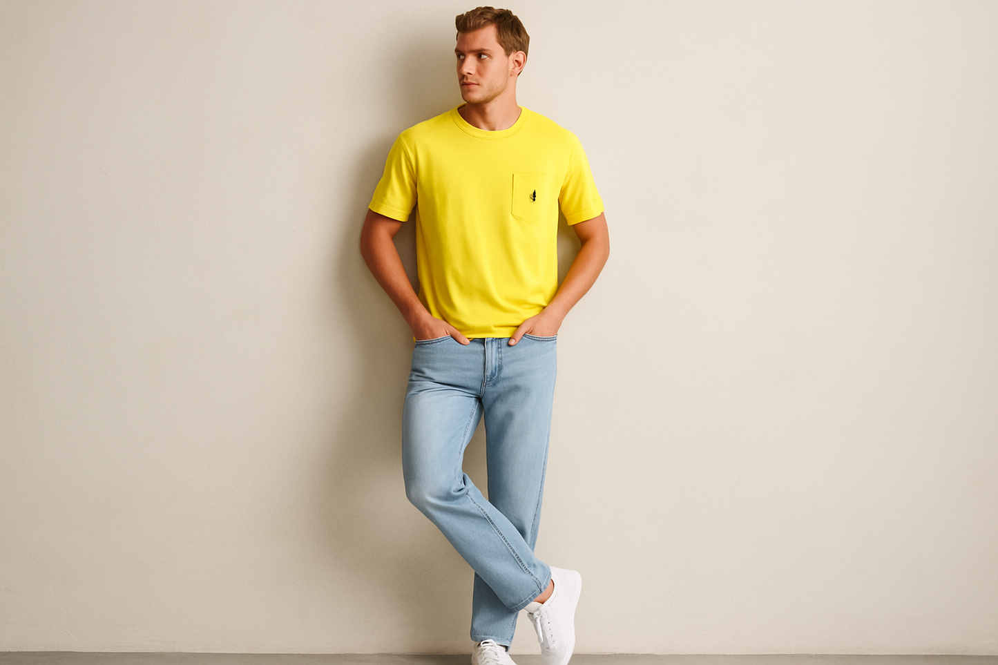 Look casual relajado con jeans claros