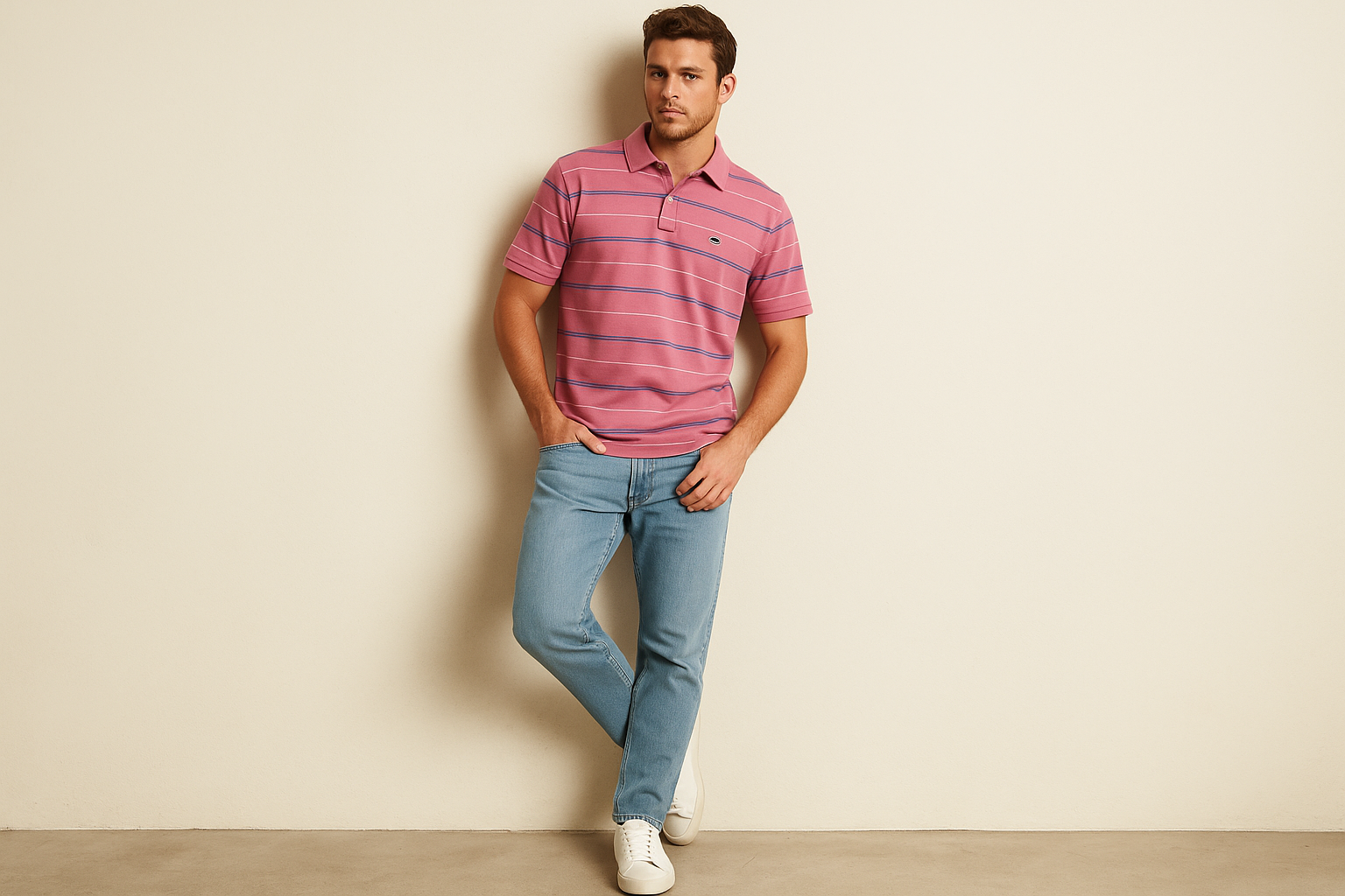 Look casual relajado con jeans claros