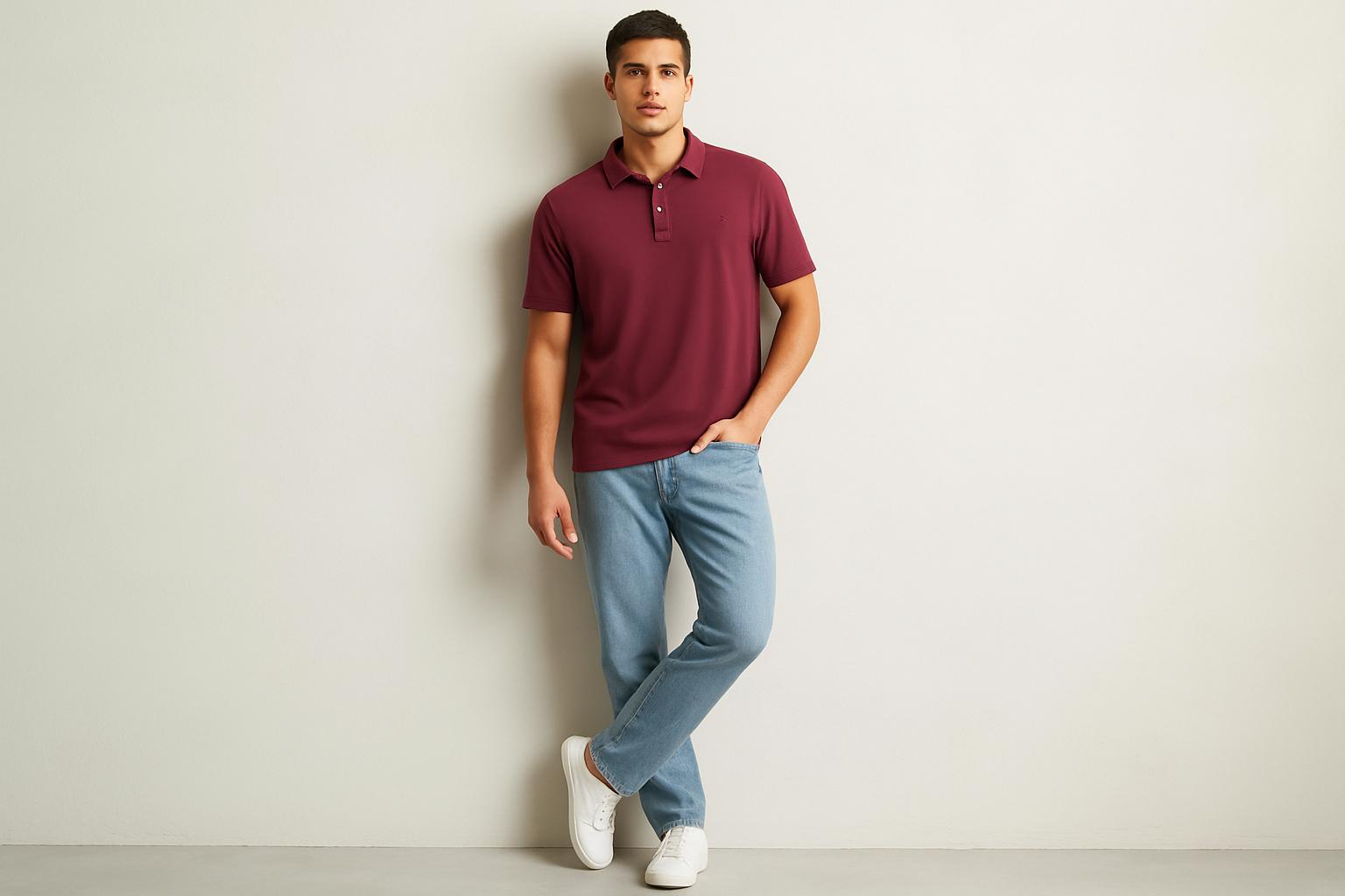 Look casual relajado con jeans claros