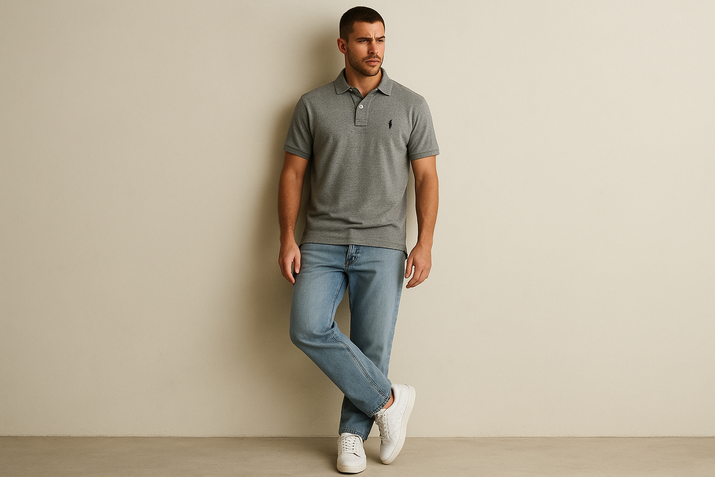 Look casual relajado con jeans claros