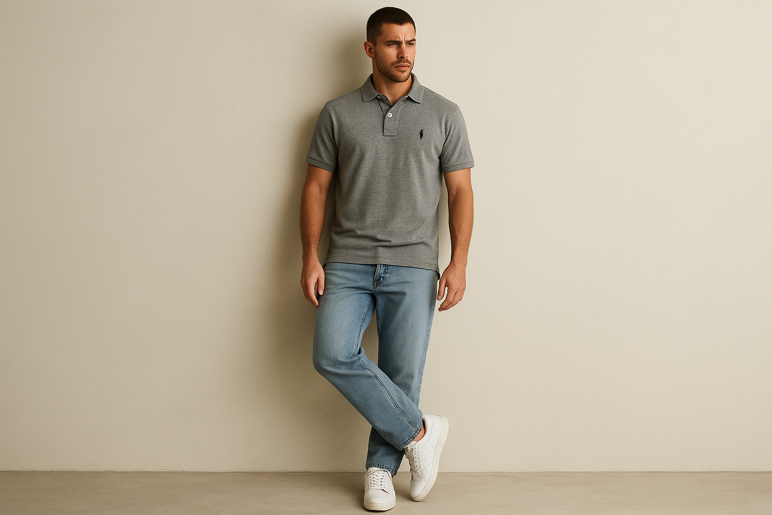 Look casual relajado con jeans claros