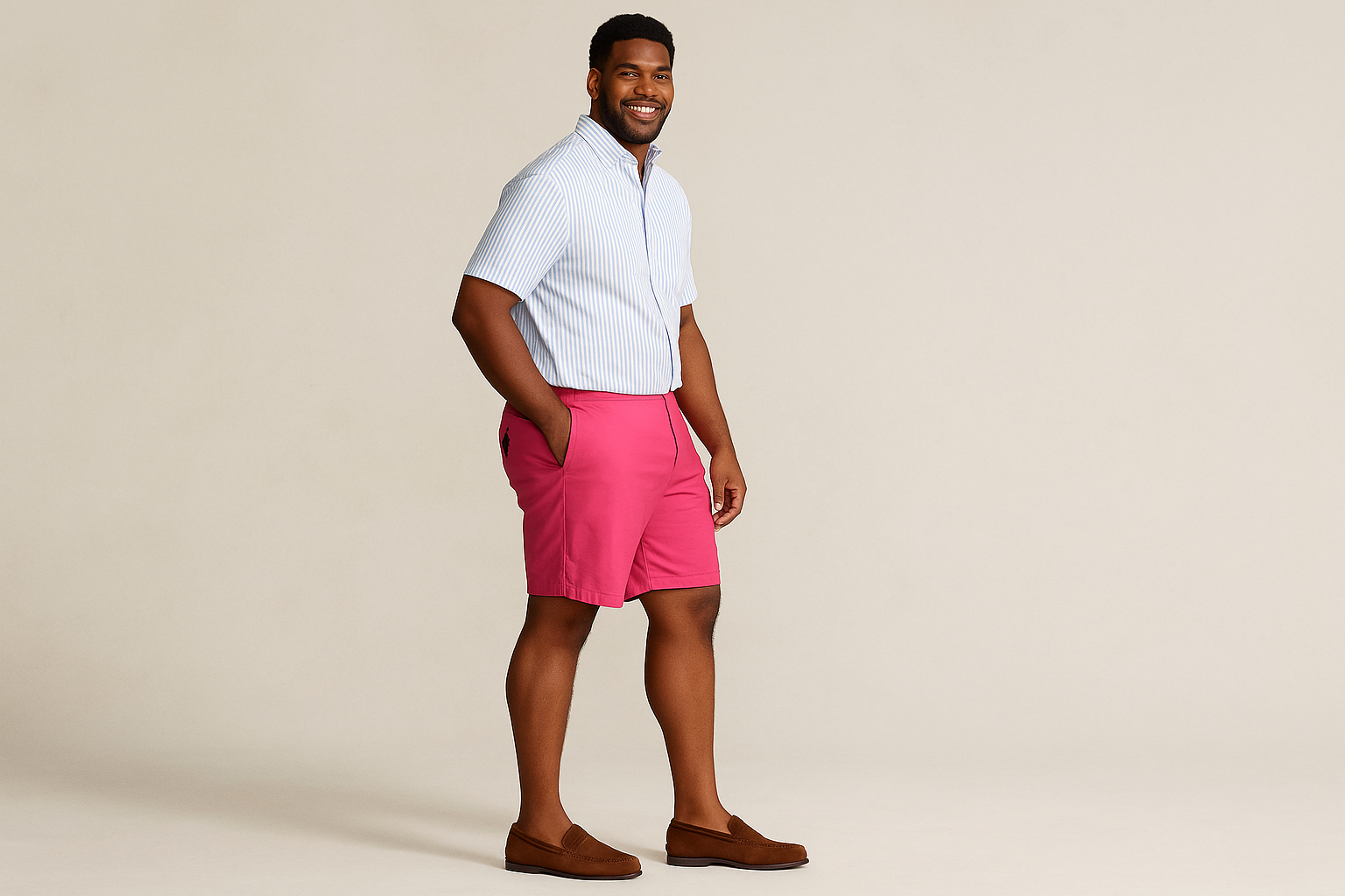 Look clásico con camisa de rayas - logo solo atrás