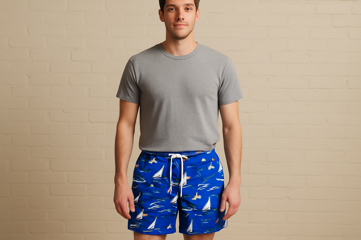 Look con camiseta gris cuello redondo