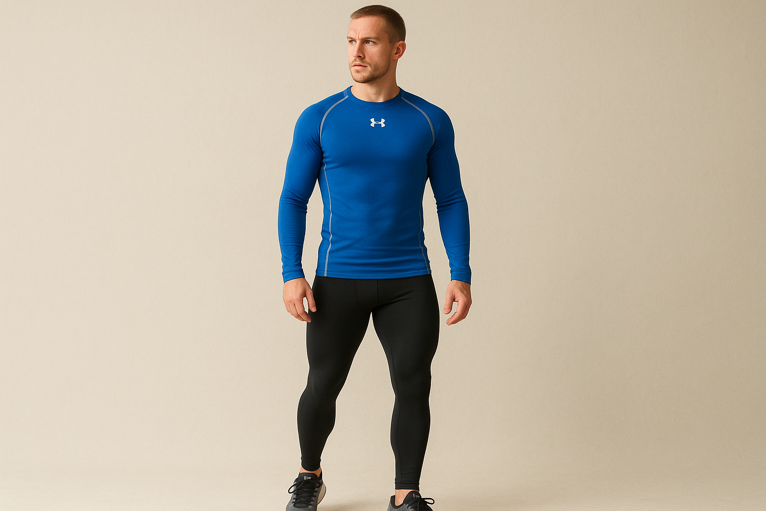 Look de running con leggings de compresión