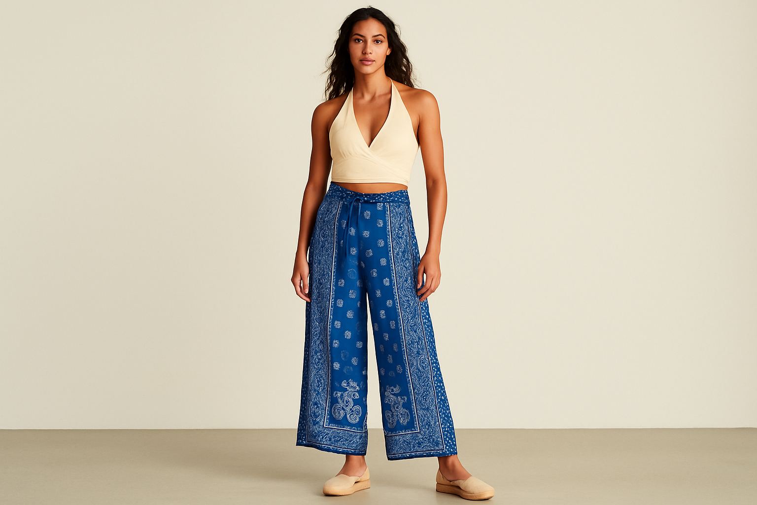 Look de vacaciones de verano con halter top