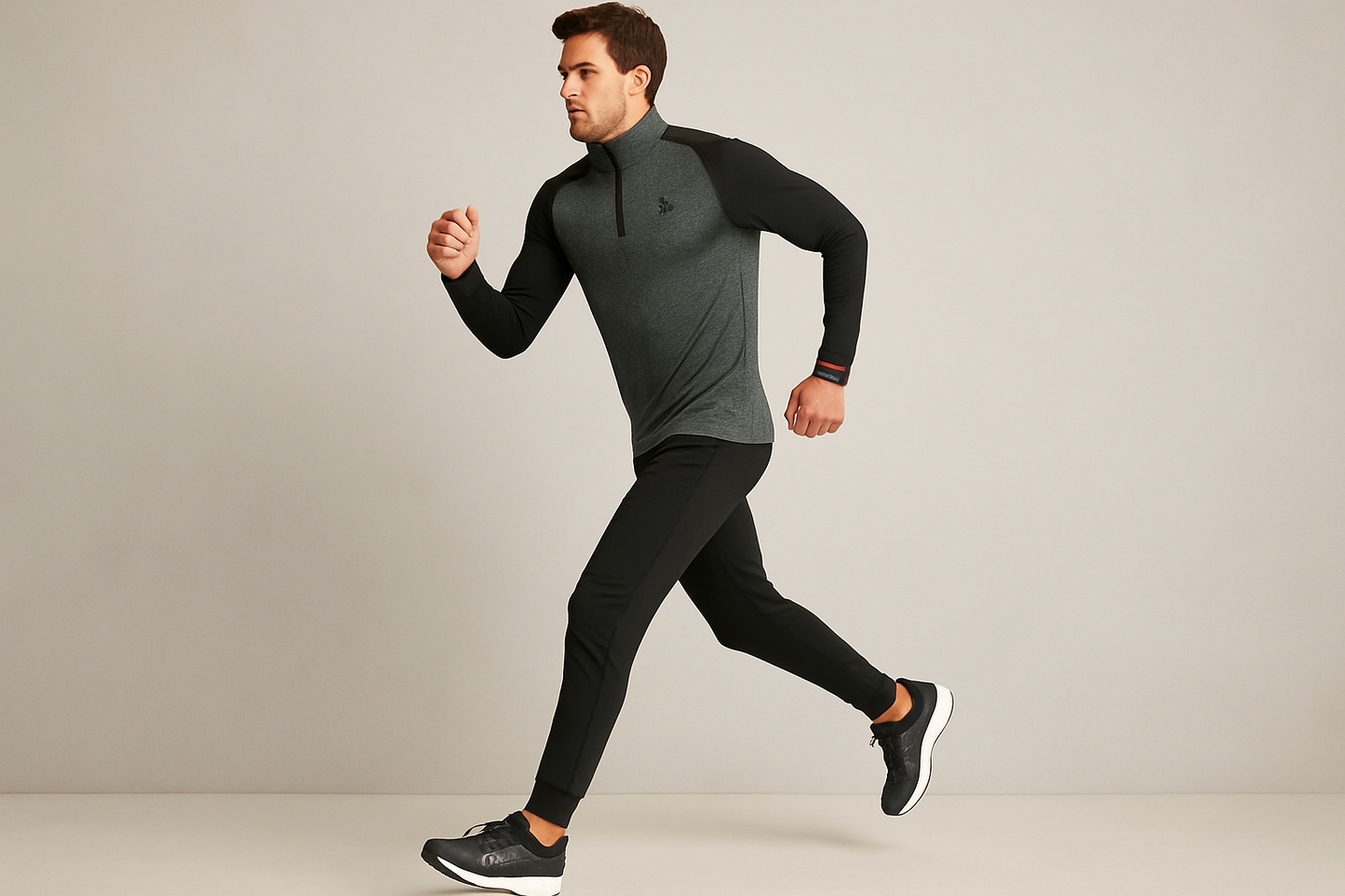Look deportivo 5: Suéter con joggers negros - Estilo running training