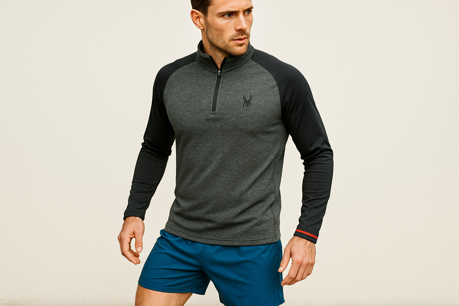 Look deportivo 6: Suéter con shorts azules y tacos - Estilo soccer training