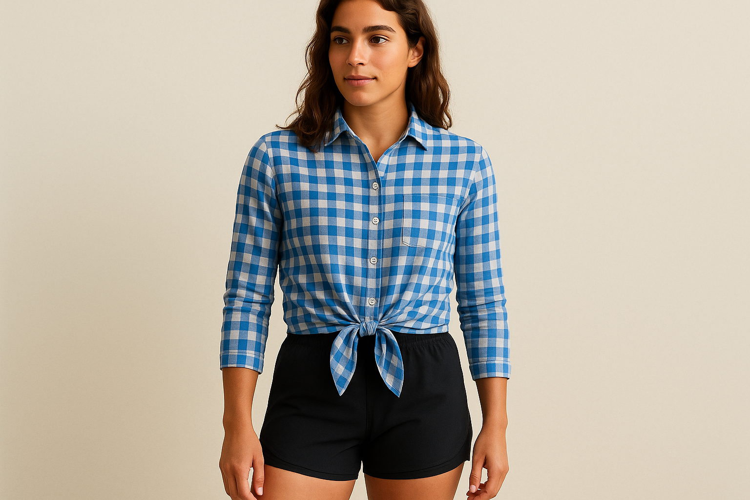 Look deportivo casual con shorts atléticos